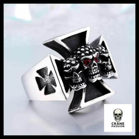 Bague Tête de Mort Templiers - Crâne Passion