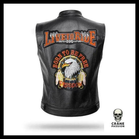 Blouson Biker en Cuir - Crâne Passion