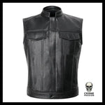 Blouson Biker en Cuir - Crâne Passion