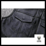 Blouson Biker en Cuir - Crâne Passion