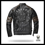 Blouson Motard Tête de Mort (Cuir) - Crâne Passion