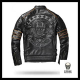 Blouson Motard Tête de Mort (Cuir) - Crâne Passion