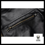 Blouson Motard Tête de Mort (Cuir) - Crâne Passion