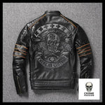 Blouson Motard Tête de Mort (Cuir) - Crâne Passion