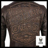 Blouson Moto Tête de Mort (Cuir) - Crâne Passion