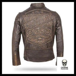 Blouson Moto Tête de Mort (Cuir) - Crâne Passion