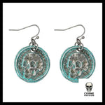 Boucles D'oreilles Tête de Mort Achéo Turquoise - Crâne Passion
