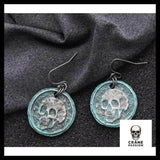 Boucles D'oreilles Tête de Mort Achéo Turquoise - Crâne Passion