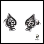 Boucles D'oreilles Tête de Mort As de Pique - Crâne Passion