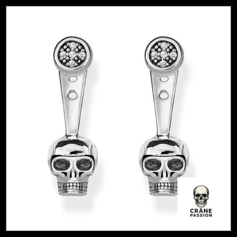 Boucles D'oreilles Tête de Mort Chic Argentées - Crâne Passion