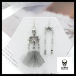 Boucles D'oreilles Tête de Mort Jupe - Crâne Passion