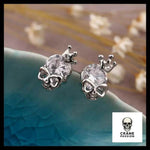 Boucles D'oreilles Tête de Mort Princesse Blanche - Crâne Passion