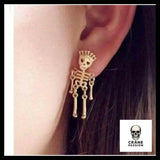 Boucles D'oreilles Tête de Mort Squelette Roi Or - Crâne Passion