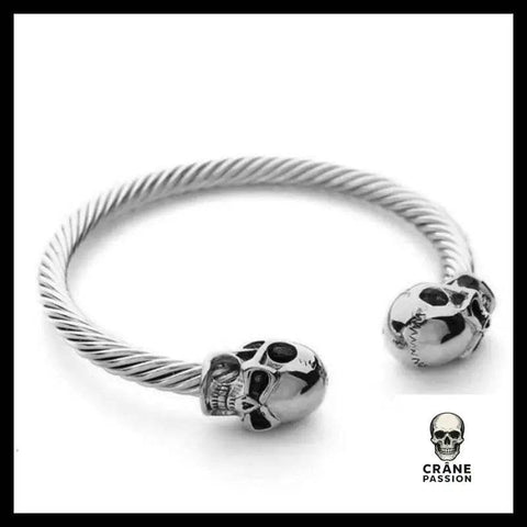 Bracelet Câble Crâne (Acier) - Crâne Passion