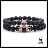 Bracelet Couronne Homme (Perles) - Crâne Passion