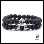Bracelet Couronne Homme (Perles) - Crâne Passion