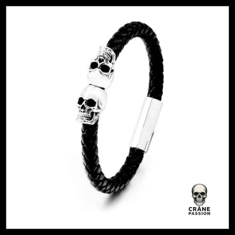 Bracelet Crâne (Cuir) - Crâne Passion