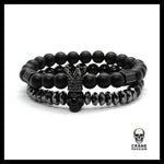 Bracelet Crâne Noir (Perles) - Crâne Passion