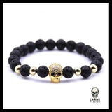 Bracelet Crâne Or (Perles) - Crâne Passion