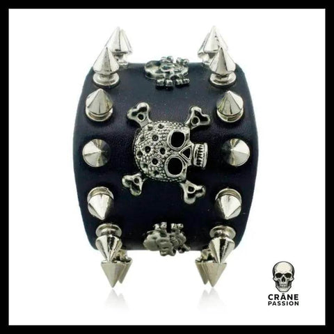 Bracelet Gothique (Cuir) - Crâne Passion