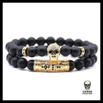 Bracelet Noir (Perles) - Crâne Passion