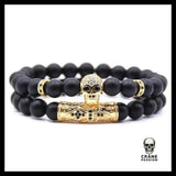 Bracelet Noir (Perles) - Crâne Passion