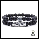 Bracelet Noir (Perles) - Crâne Passion