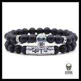 Bracelet Noir (Perles) - Crâne Passion