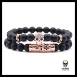 Bracelet Noir (Perles) - Crâne Passion