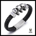 Bracelet Tête de Mort 3 Crânes - Crâne Passion