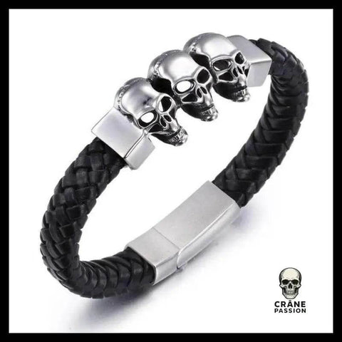 Bracelet Tête de Mort 3 Crânes - Crâne Passion