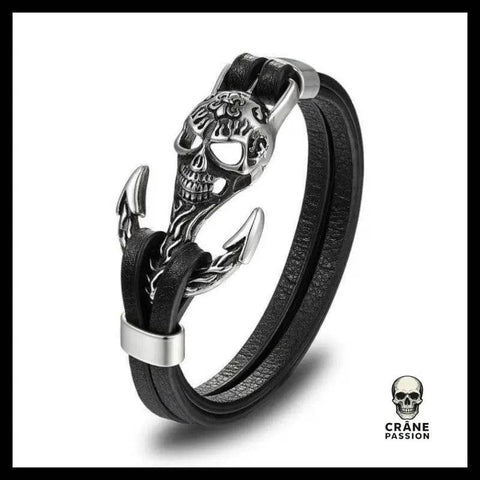 Bracelet Tête de Mort Ancre - Crâne Passion