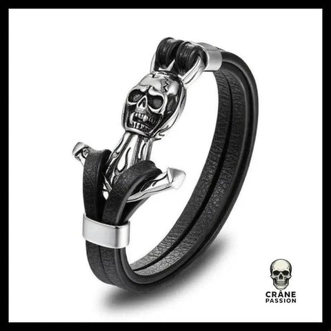 Bracelet Tête de Mort Ancre Marine - Crâne Passion