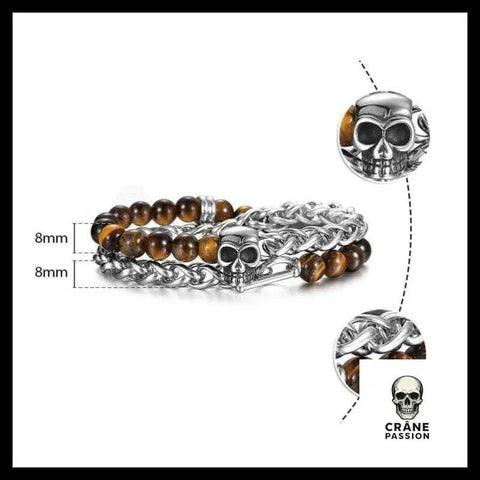 Bracelet Tête de Mort Bois - Crâne Passion