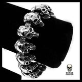 Bracelet Tête de Mort Chaîne Biker - Crâne Passion