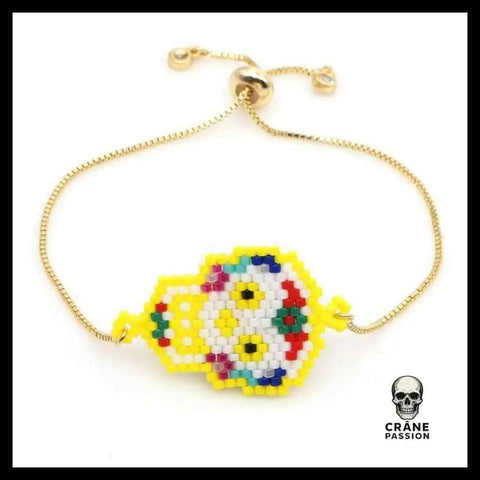 Bracelet Tête de Mort Colorée - Crâne Passion
