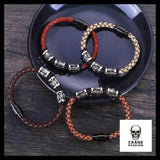 Bracelet Tête de Mort Crâne Tressé - Crâne Passion