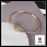 Bracelet Tête de Mort Dorée - Crâne Passion