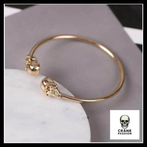 Bracelet Tête de Mort Dorée - Crâne Passion