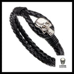 Bracelet Tête de Mort Double Tresse - Crâne Passion