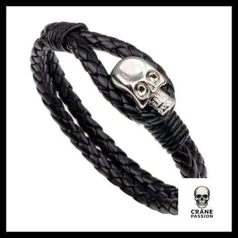 Bracelet Tête de Mort Double Tresse - Crâne Passion