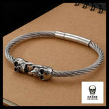 Bracelet Tête de Mort Femme (Acier) - Crâne Passion