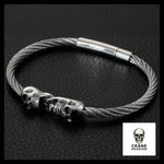 Bracelet Tête de Mort Femme (Acier) - Crâne Passion