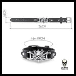 Bracelet Tête de Mort Gothique/punk en Cuir - Crâne Passion