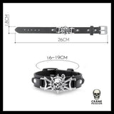 Bracelet Tête de Mort Gothique/punk en Cuir - Crâne Passion