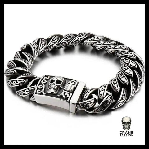 Bracelet Tête de Mort Gourmette Du Mal - Crâne Passion