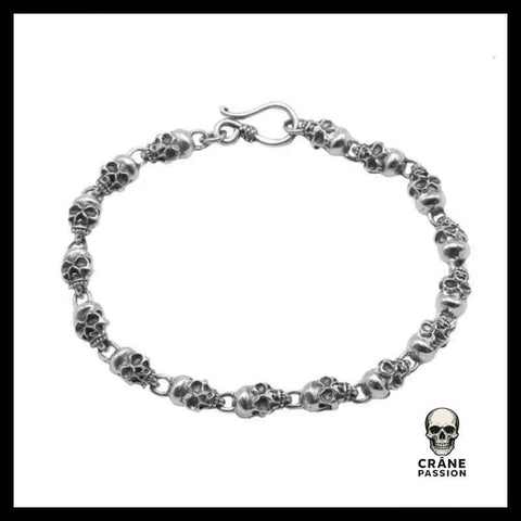 Bracelet Tête de Mort Homme (Argent) - Crâne Passion