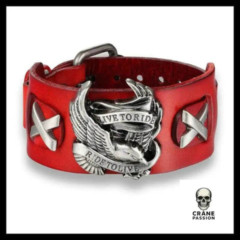 Bracelet Tête de Mort Live To Ride - Crâne Passion