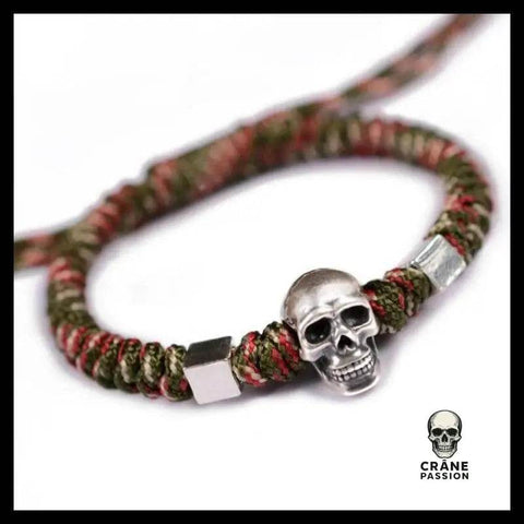 Bracelet Tête de Mort Nœud Marin en Argent - Crâne Passion
