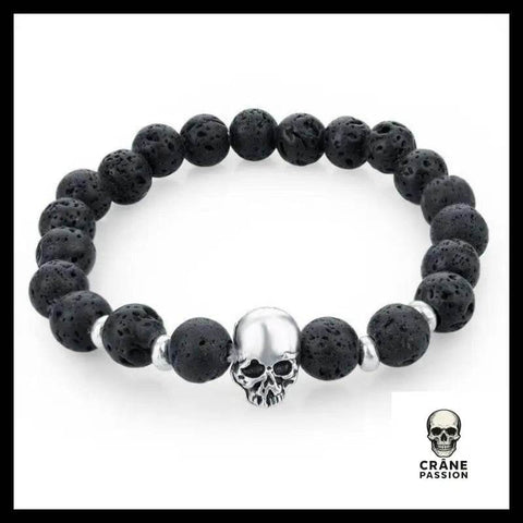 Bracelet Tête de Mort Noir Lugubre - Crâne Passion
